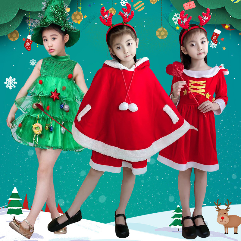 Elf Costume Christmas - Costume d'arbre de noël rouge vert