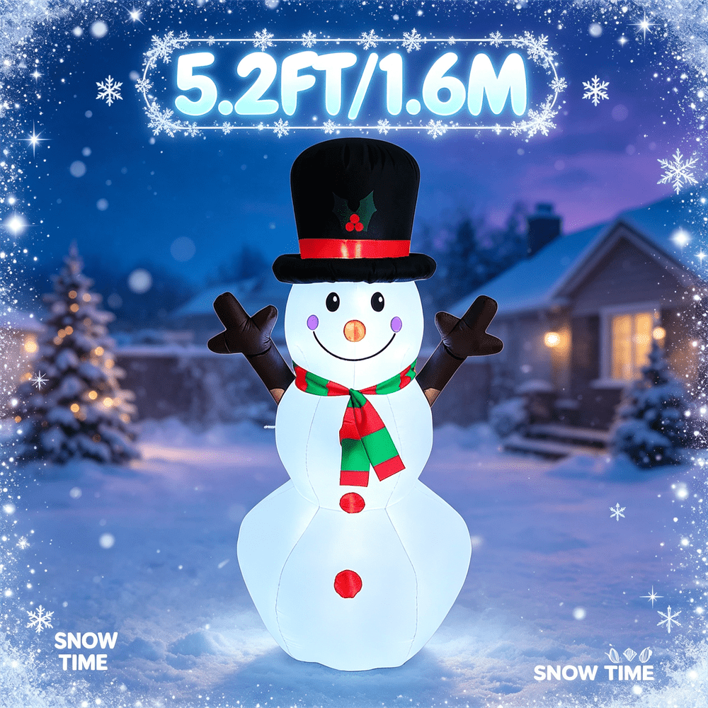 Christmas Lights Outdoor - 5,2 pieds, bonhomme de neige gonflable