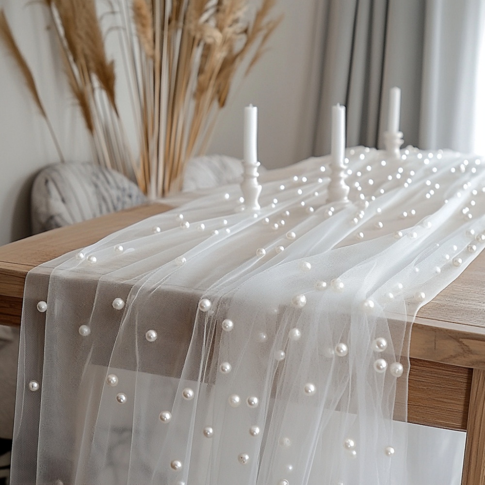 Christmas Table Runner - Chemin de table en mousseline de