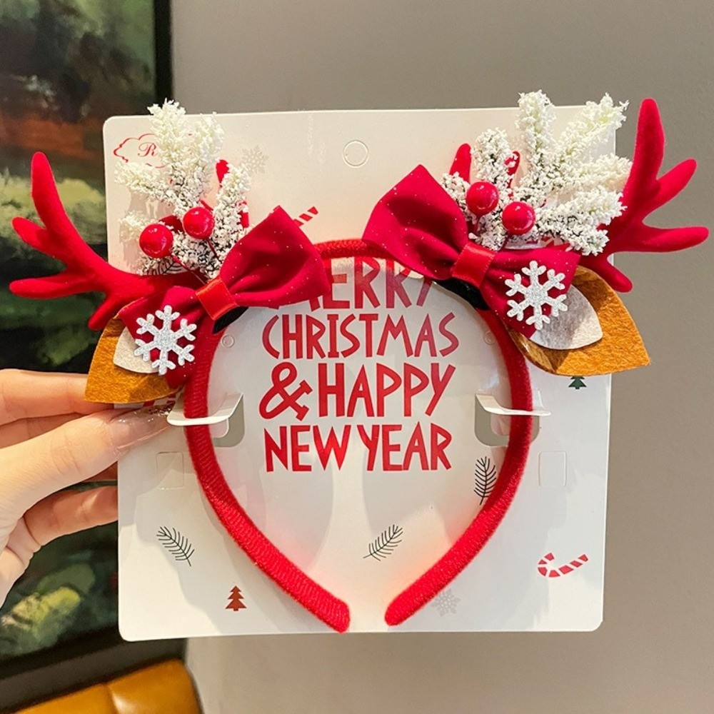 Serre-tête en velours rouge av - Reindeer Antlers Headband avis et prix
